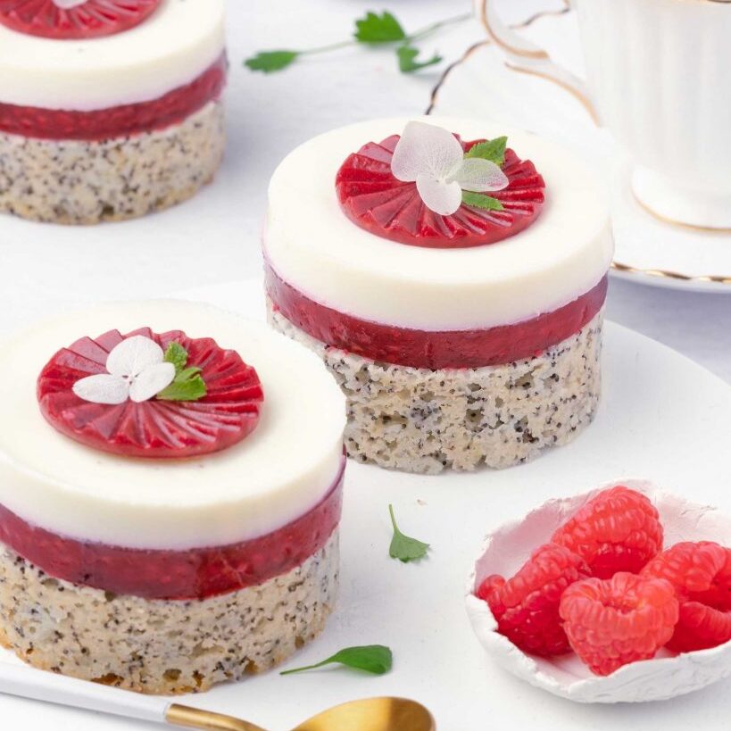 Raspberry, White Chocolate and Poppy seed Cake